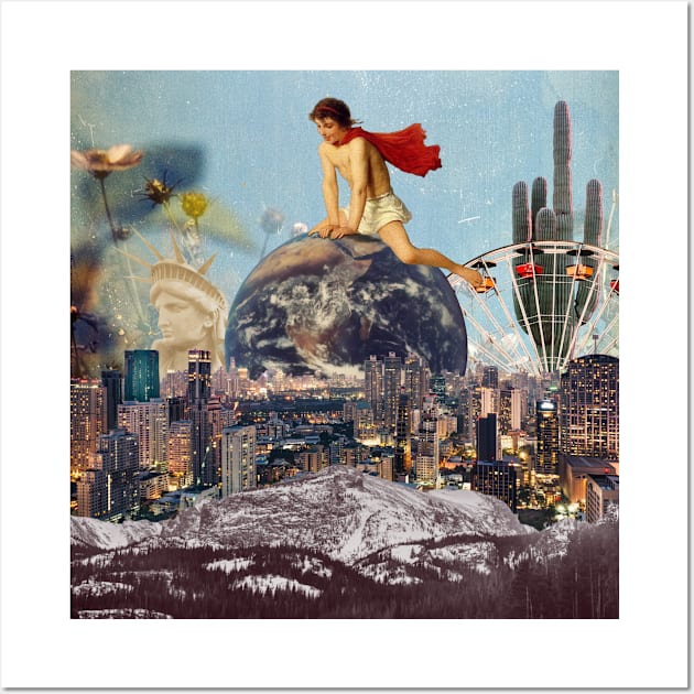 On The Pinnacle Top Of The World, Collage Surreal Art! Wall Art by Amourist